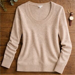 Scoop Neck Wool Cashmere Banana Republic Classic Beige Women's Sweater